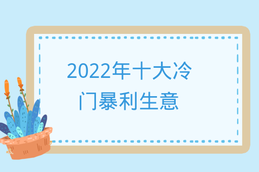 2022年十大冷门暴利生意