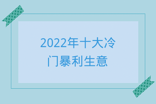 2022年十大冷門暴利生意