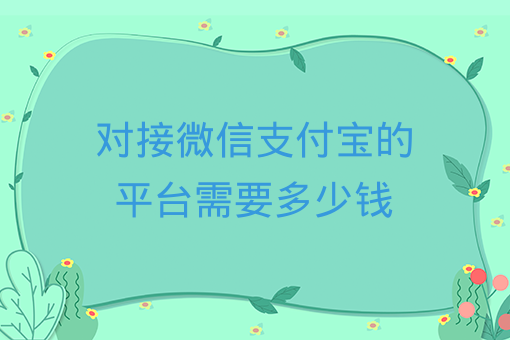 對接微信支付寶的平臺需要多少錢